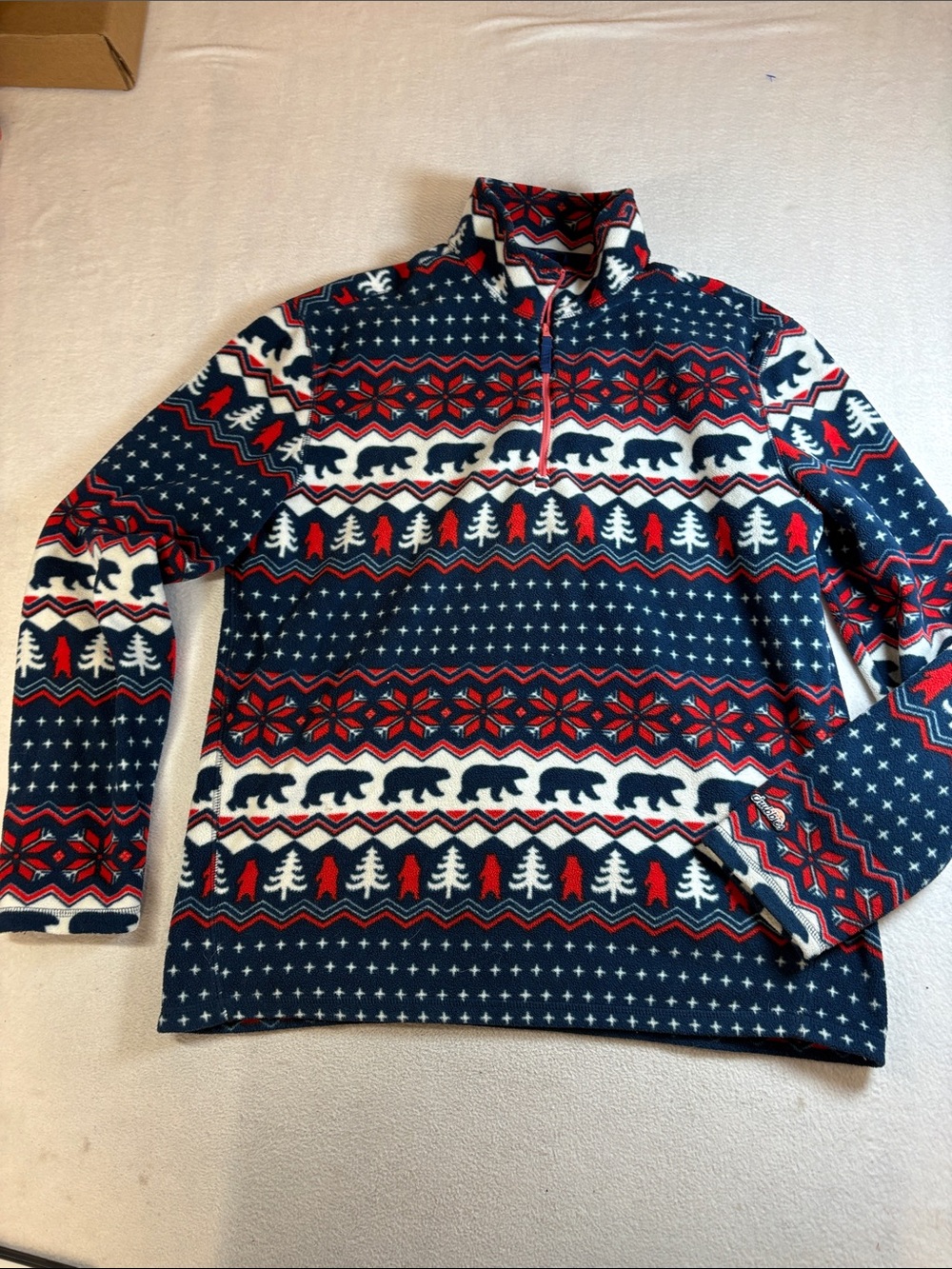 chubbies Navy, Red & White Half-Zip Holiday Fleece Pullover